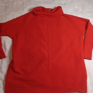 Free People Bold Red Cowl Neck Sweater